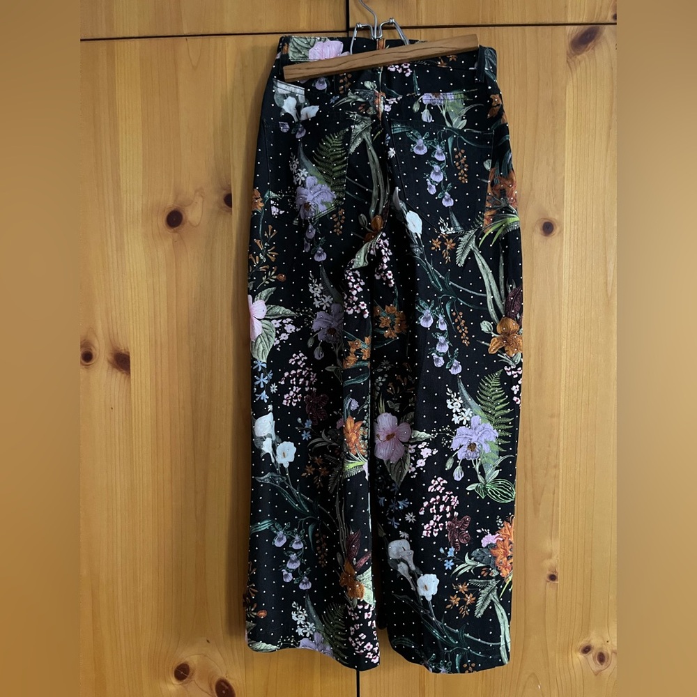 Topshop Moto Black Floral Embellished Pants